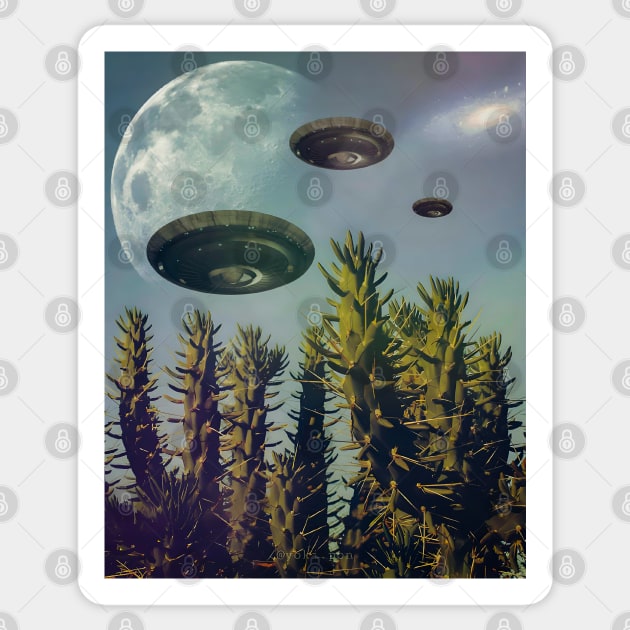 UFO Sighting Sticker by Yokipon Art